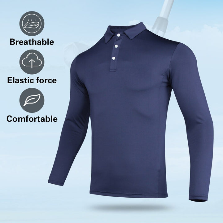 2021 New Golf Wear Long Sleeve Golf Shirt 7 Colors in Choice Leisure Fitness Quick Dry Golf Clothes Sport Male T Shirt Gym