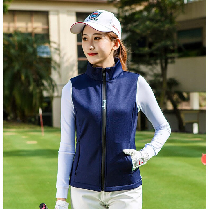 Autumn New Women'S Golf Vest Plush Warm Sleeveless Golf Jacket Sportswear Top Jersey Ladies Golf Wear Jacket Golf