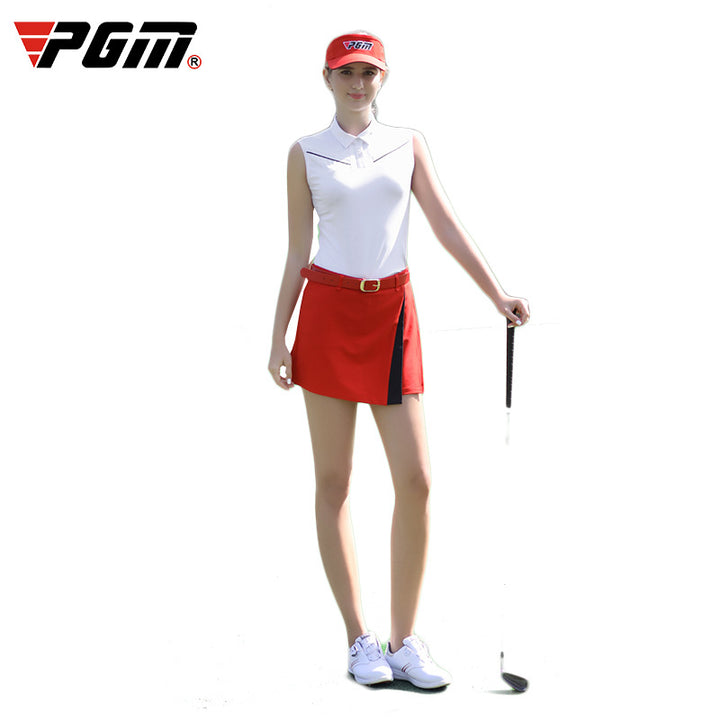 PGM Women'S Golf Wear Women Slim-Fit Sleeveless Shirt Summer Golf Tank Tops Ladies Sports Polo Shirt Comfortable Simple Vest