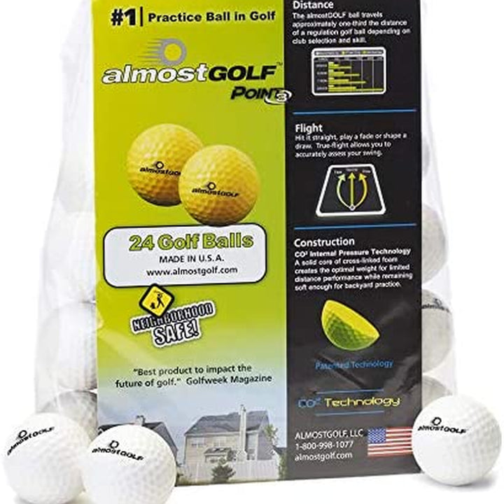 AG golf Balls - Limited Flight Practice Golf Balls - (24 Pack) -  Golf Balls Foam Golf Training Aids for Indoor or Yard Practice - Includes 24 golf Balls with 5 Liberty Tees