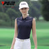 PGM Women'S Golf Wear Women Slim-Fit Sleeveless Shirt Summer Golf Tank Tops Ladies Sports Polo Shirt Comfortable Simple Vest
